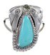 Southwest Silver Turquoise Ring Size 6 QX71823
